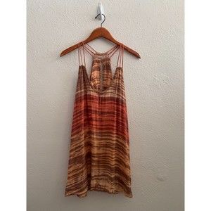 Khush beaded bohemian coral cream tunic top dress size S